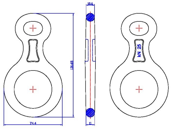 Восьмерка классическая малая 2500 кг алюминиевая - купить в интернет-магазине АльпИндустрия-ПРО