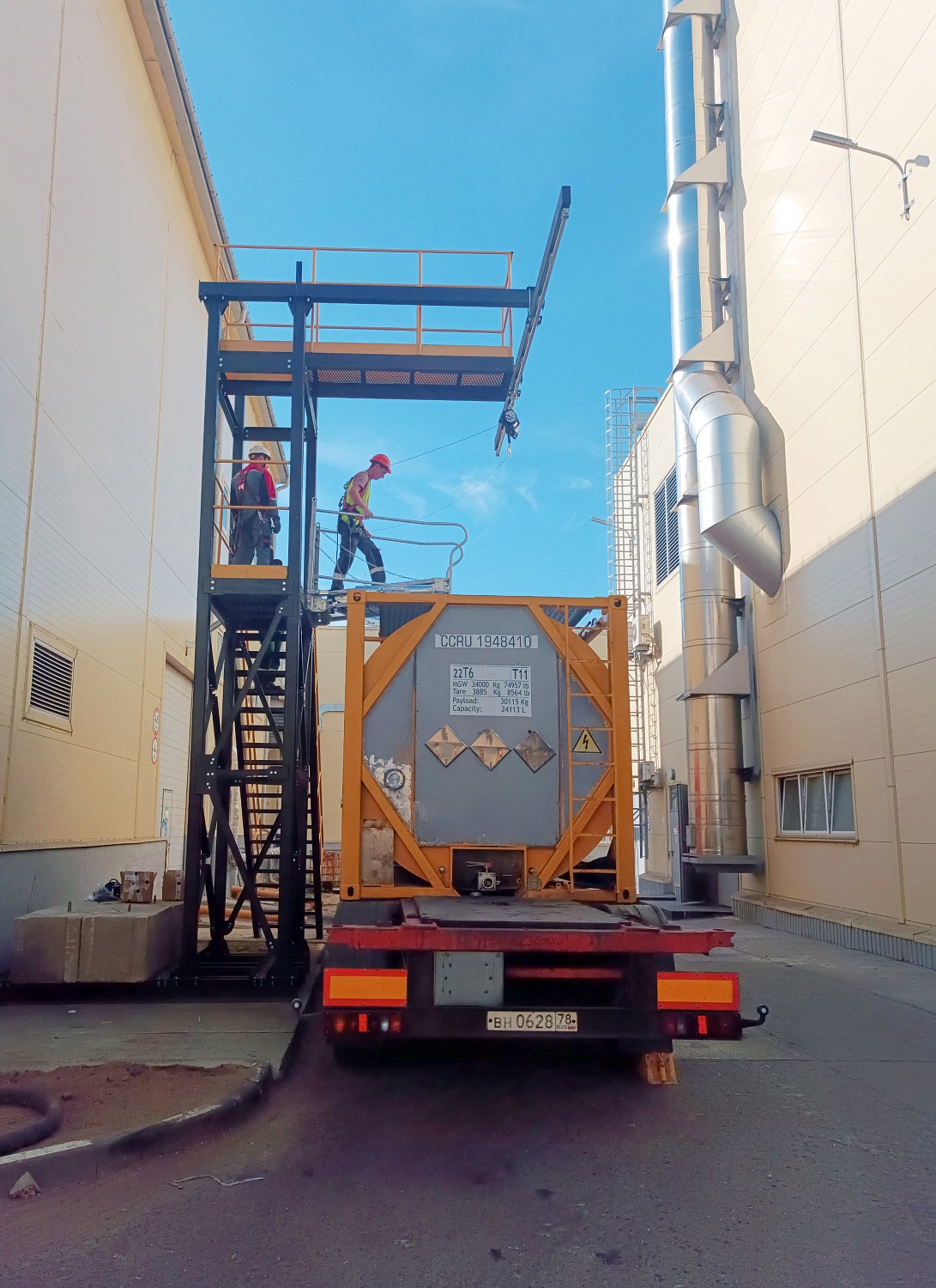 Пост осмотра автоцистерн - страховочная система