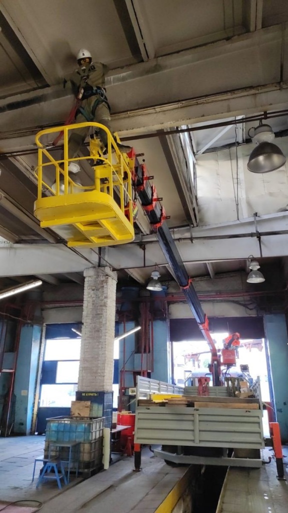 Установка жесткой анкерной линии Венто Двутавр Установка жесткой анкерной линии Венто Двутавр