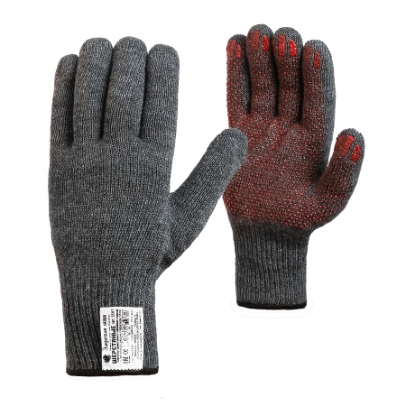 Одинарные шерстяные перчатки с внутренним начесом и антискользящим покрытием: купить в интернет-магазине