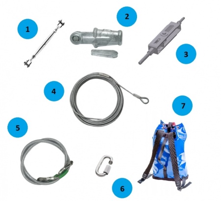 Временная анкерная линия AlpSafe Flex из стального троса: купить в интернет-магазине